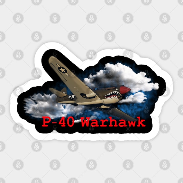 P-40 Warhawk - From Below Sticker by OutPsyder